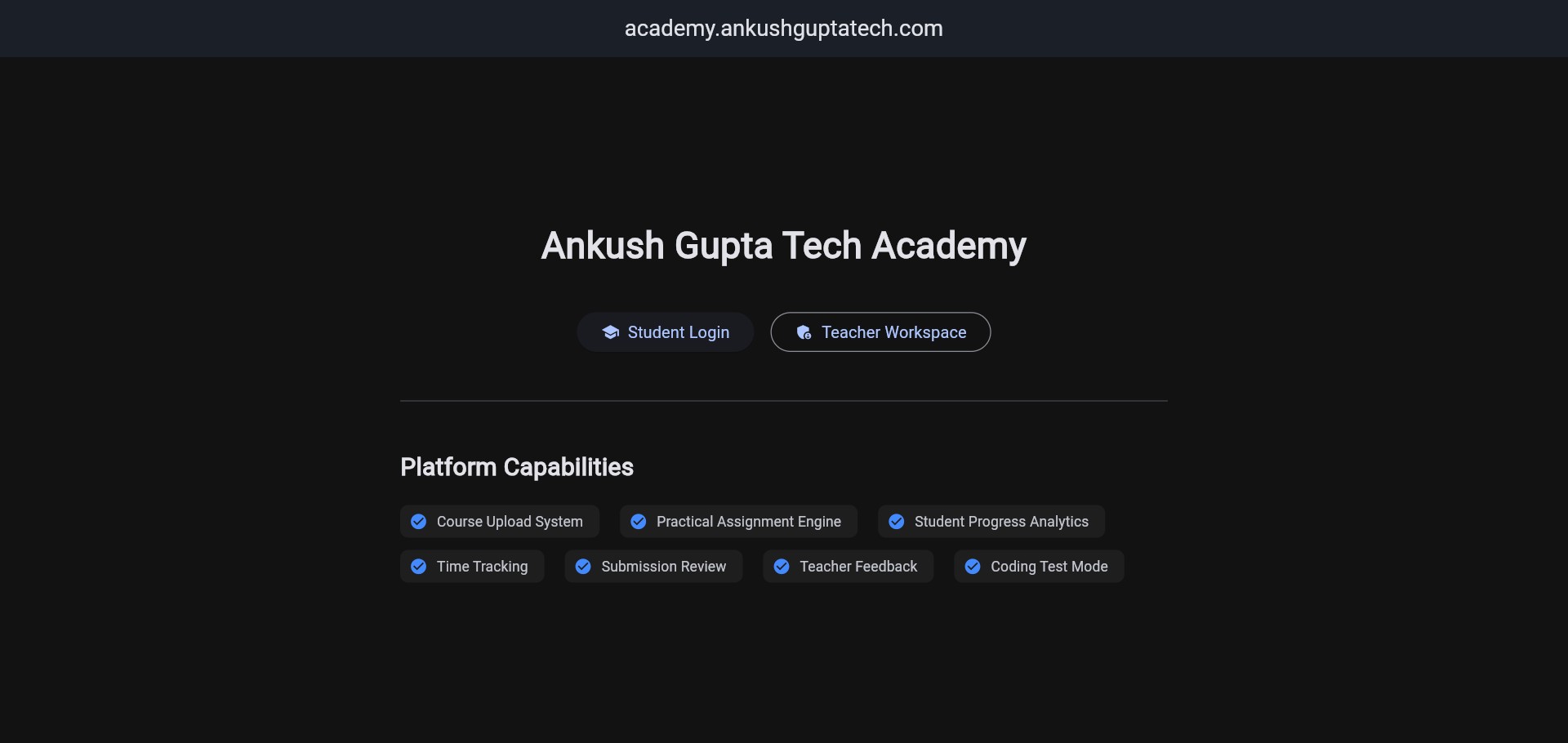 Ankush Gupta Tech Academy LMS