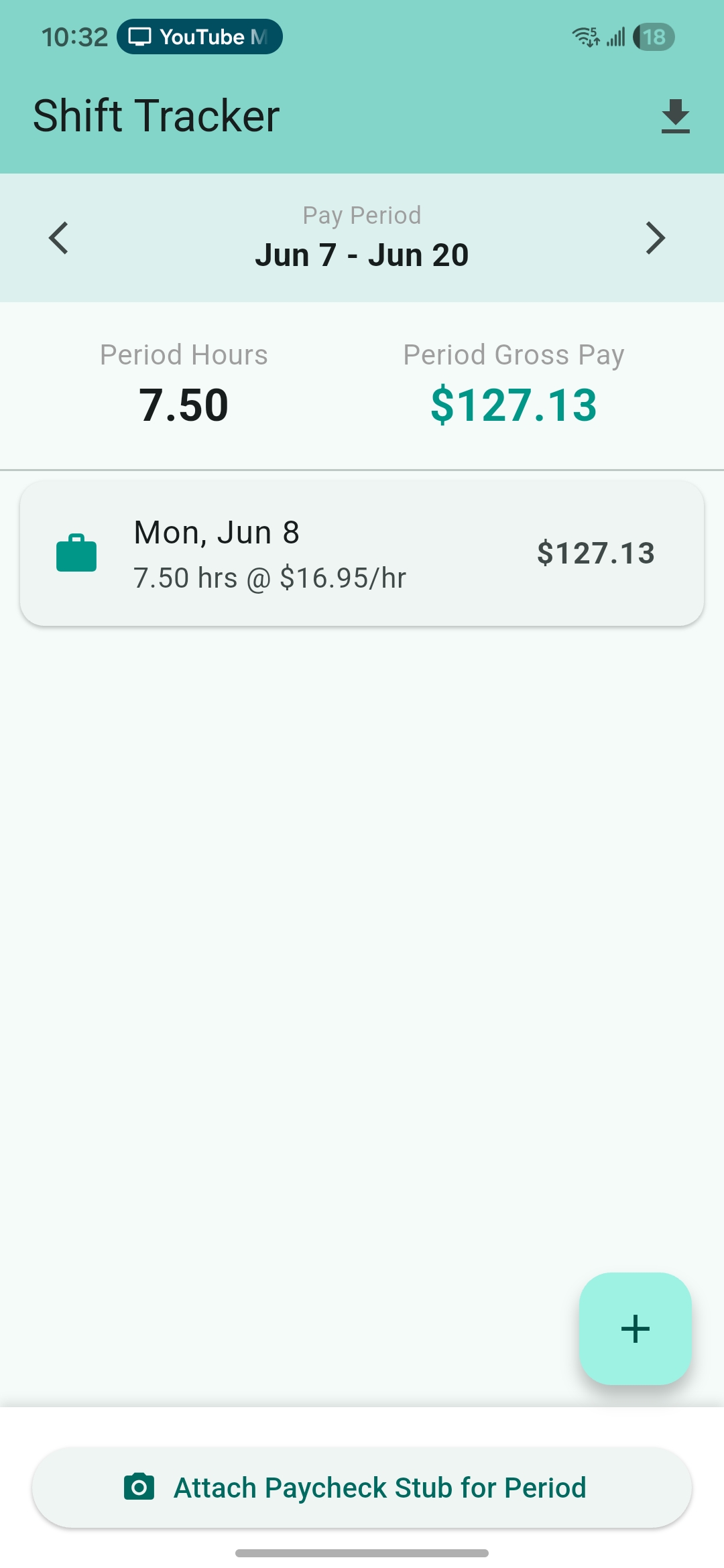 Shift Tracker Interface